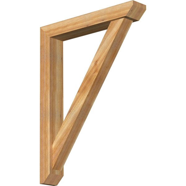 Ekena Millwork Traditional Slat Rough Sawn Bracket w/ Offset Brace, Western Red Cedar, 6"W x 36"D x 48"H BKT0604X36X48TRA06RWR - main